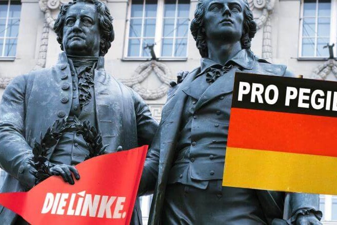 Goethe links, Schiller rechts? Oder andersherum? Irgendwie war die Lage 1857, als das Denkmal am Weimarer Theaterplatz eingeweiht wurde, noch einfacher